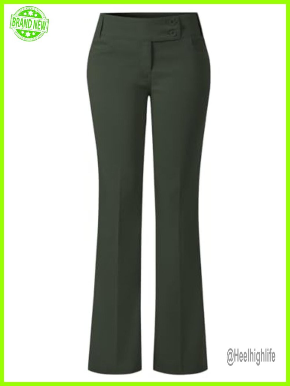 Women's Relaxed Bootcut Office Pants 2-Way Stretch Woven Trousers